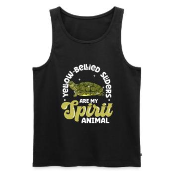 My Spirit Animal - Yellow-cheeked Turtle - Men's Premium Organic Tank Top - black - Front - Michal (187cm)