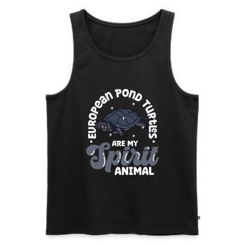 My Spirit Animal - European pond turtle - Men's Premium Organic Tank Top - black - Front - Michal (187cm)