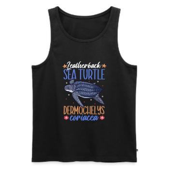 Tortue luth - Débardeur bio Premium Homme - noir - Devant - AI Model Male 178 light (178cm)