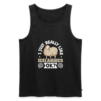 J’adore mes moutons islandais - Débardeur bio Premium Homme - noir - Devant - Michal (187cm)