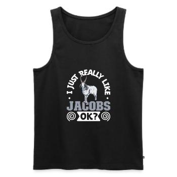 Ich liebe mein Jakobschaf - Männer Premium Bio Tank Top - Schwarz - Vorne - AI Model Male 178 light (178cm)