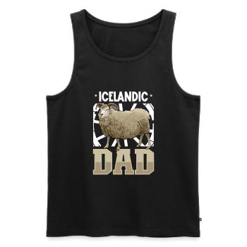 Papa mouton islandais - Débardeur bio Premium Homme - noir - Devant - Michal (187cm)