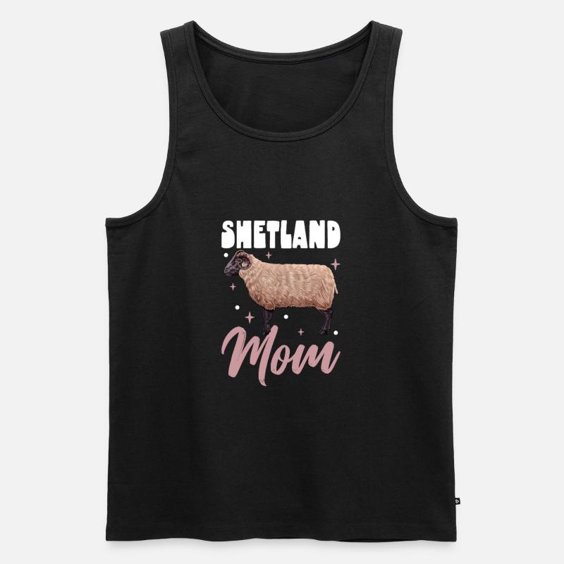 Shetlandschaf Mama - Männer Premium Bio Tank Top - Schwarz