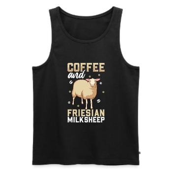 Kaffee und Ostfriesisches Milchschaf - Männer Premium Bio Tank Top - Schwarz - Vorne - Michal (187cm)