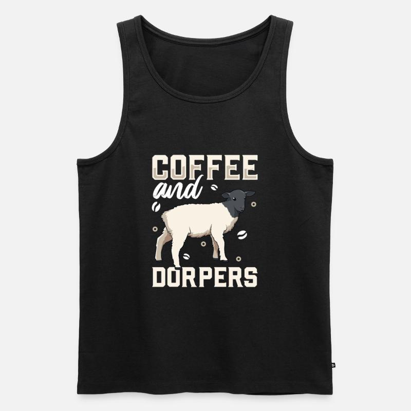 Kaffee und Dorperschaf - Männer Premium Bio Tank Top - Schwarz