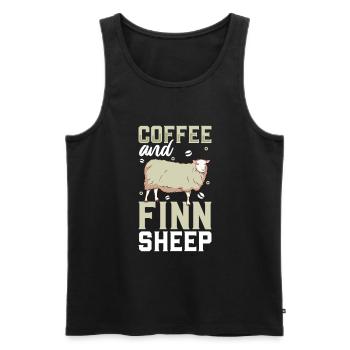 Kaffee und Finnschaf - Männer Premium Bio Tank Top - Schwarz - Vorne - AI Model Male 178 light (178cm)