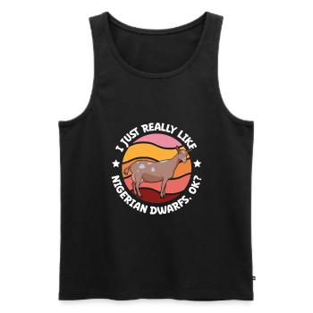 Ich liebe meine Afrikanische Zwergziege - Männer Premium Bio Tank Top - Schwarz - Vorne - AI Model Male 178 light (178cm)