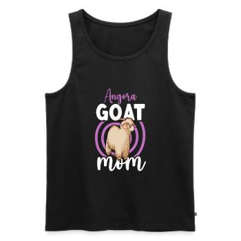 Maman d’une chèvre angora - Débardeur bio Premium Homme - noir - Devant - AI Model Male 178 light (178cm)