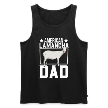 Papa d’une chèvre LaMancha - Débardeur bio Premium Homme - noir - Devant - Michal (187cm)