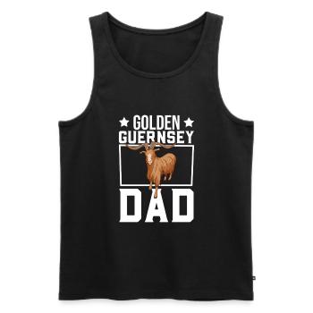 Dad of a Golden Guernsey Goat - Men's Premium Organic Tank Top - black - Front - AI Model Male 178 light (178cm)