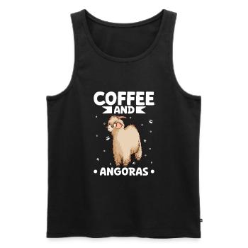 Café et chèvre angora - Débardeur bio Premium Homme - noir - Devant - AI Model Male 178 light (178cm)