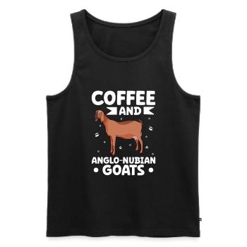 Coffee and Anglo-Nubian goat - Men's Premium Organic Tank Top - black - Front - Michal (187cm)