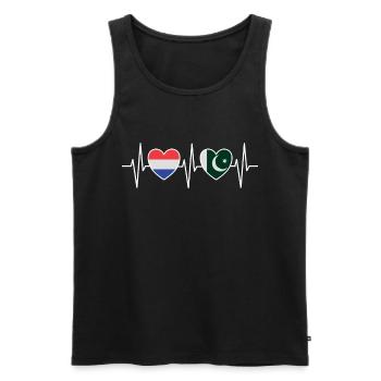 Pays-Bas et Pakistan Drapeau pakistanais - Débardeur bio Premium Homme - noir - Devant - Michal (187cm)