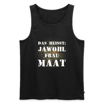 Das heißt Jawohl Frau Maat Bundeswehr Soldat - Männer Premium Bio Tank Top - Schwarz - Vorne - AI Model Male 178 light (178cm)