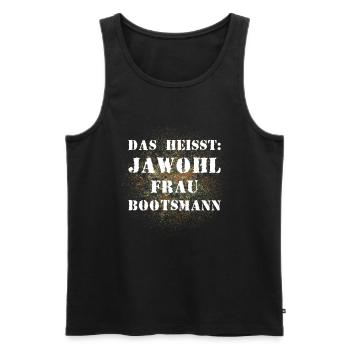 Das heißt Jawohl Frau Bootsmann Bundeswehr Soldat - Männer Premium Bio Tank Top - Schwarz - Vorne - AI Model Male 178 light (178cm)