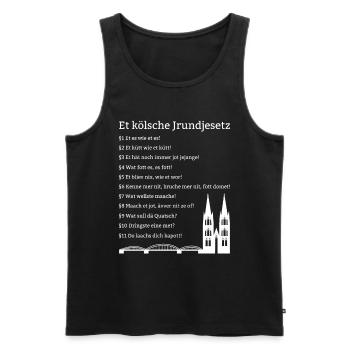 Et Kölsche Jrundjesetz Kölner Grundgesetz Köln - Männer Premium Bio Tank Top - Schwarz - Vorne - Michal (187cm)
