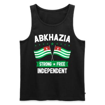 Abkhazia Strong Free Independent - Men's Premium Organic Tank Top - black - Front - Michal (187cm)