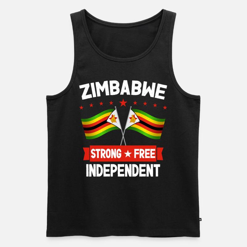 Simbabwe - Männer Premium Bio Tank Top - Schwarz