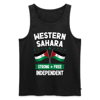 Sahara occidental - Débardeur bio Premium Homme - noir - Devant - AI Model Male 178 light (178cm)