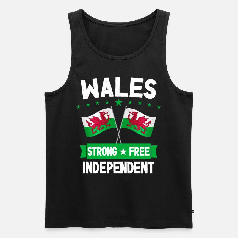 Wales - Männer Premium Bio Tank Top - Schwarz