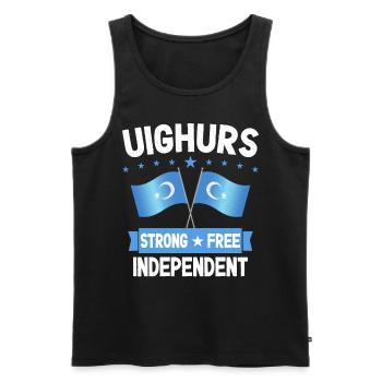 Ouïghours - Débardeur bio Premium Homme - noir - Devant - Michal (187cm)