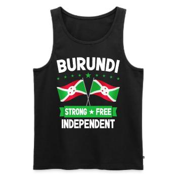 Burundi - Männer Premium Bio Tank Top - Schwarz - Vorne - AI Model Male 178 light (178cm)
