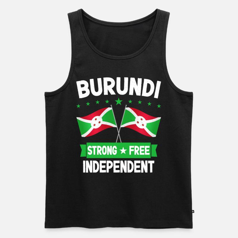 Burundi - Männer Premium Bio Tank Top - Schwarz
