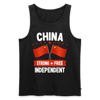 China - Männer Premium Bio Tank Top - Schwarz - Vorne - AI Model Male 178 light (178cm)