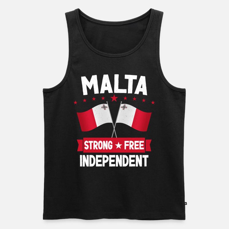Malta - Männer Premium Bio Tank Top - Schwarz