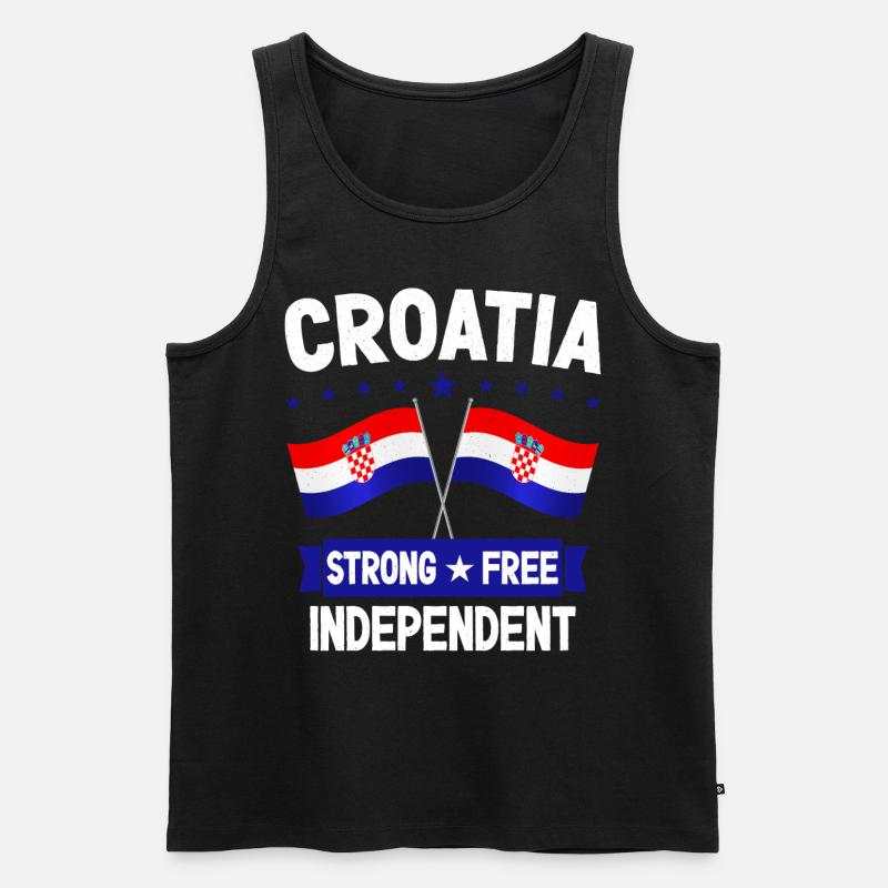 Kroatien - Männer Premium Bio Tank Top - Schwarz