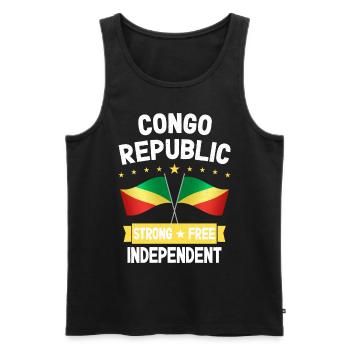 République du Congo - Débardeur bio Premium Homme - noir - Devant - AI Model Male 178 light (178cm)