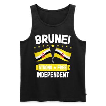 Brunei - Männer Premium Bio Tank Top - Schwarz - Vorne - AI Model Male 178 light (178cm)