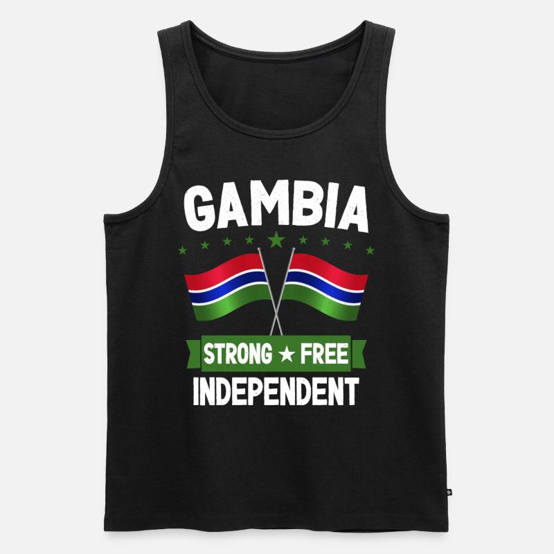 Gambia - Männer Premium Bio Tank Top - Schwarz