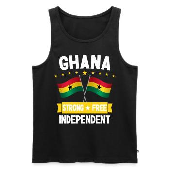 Ghana - Men's Premium Organic Tank Top - black - Front - AI Model Male 178 light (178cm)