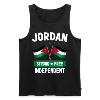 Jordanie - Débardeur bio Premium Homme - noir - Devant - AI Model Male 178 light (178cm)