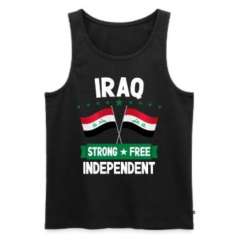 Iraq - Men's Premium Organic Tank Top - black - Front - AI Model Male 178 light (178cm)