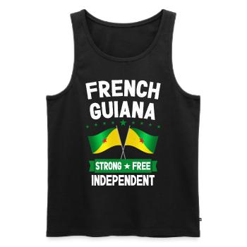 Guyane française - Débardeur bio Premium Homme - noir - Devant - AI Model Male 178 light (178cm)