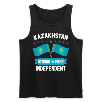 Kazakhstan - Débardeur bio Premium Homme - noir - Devant - AI Model Male 178 light (178cm)