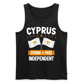 Zypern - Männer Premium Bio Tank Top - Schwarz - Vorne - AI Model Male 178 light (178cm)