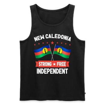 Nouvelle Calédonie - Débardeur bio Premium Homme - noir - Devant - AI Model Male 178 light (178cm)