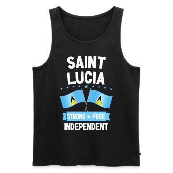 Sainte-Lucie - Débardeur bio Premium Homme - noir - Devant - AI Model Male 178 light (178cm)