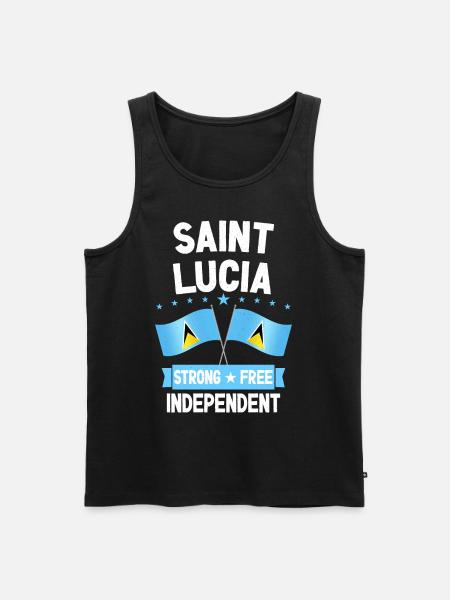 Saint Lucia - Men's Premium Organic Tank Top - black