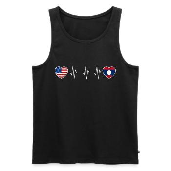 Laos - Men's Premium Organic Tank Top - black - Front - AI Model Male 178 light (178cm)