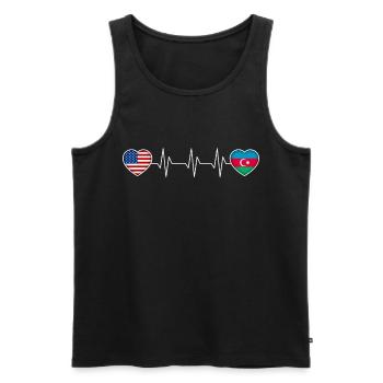 Azerbaijan - Men's Premium Organic Tank Top - black - Front - AI Model Male 178 light (178cm)