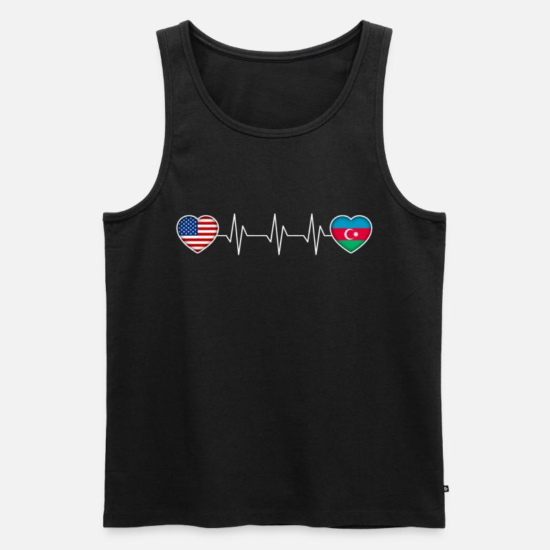 Aserbaidschan - Männer Premium Bio Tank Top - Schwarz