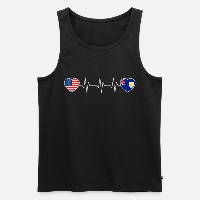 Anguilla - Männer Premium Bio Tank Top - Schwarz