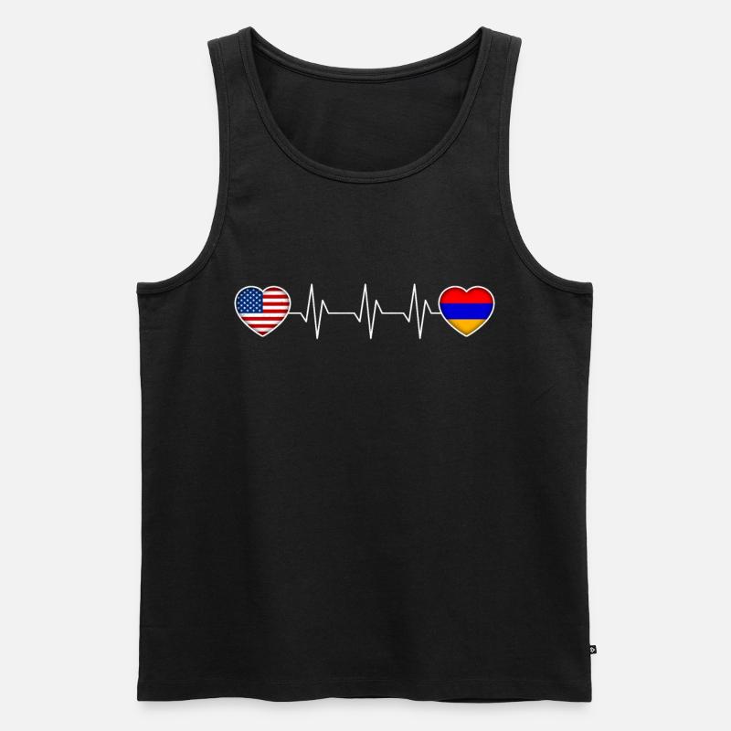 Armenien - Männer Premium Bio Tank Top - Schwarz