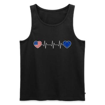 Europäische Union - Männer Premium Bio Tank Top - Schwarz - Vorne - AI Model Male 178 light (178cm)