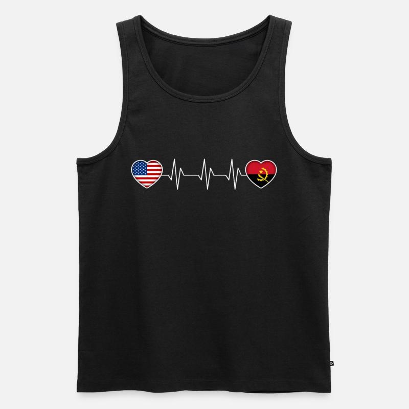 Angola - Männer Premium Bio Tank Top - Schwarz