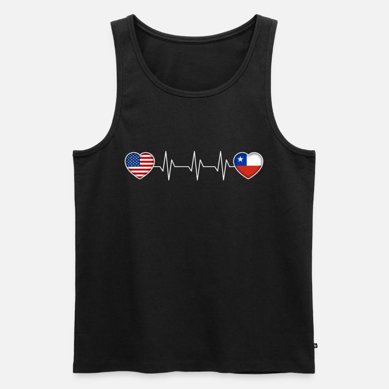 Chile - Männer Premium Bio Tank Top - Schwarz